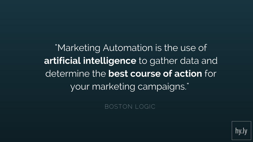 Marketing Automation is the use of artificial intelligence to gather data and determine the best course of action for your marketing campaigns.