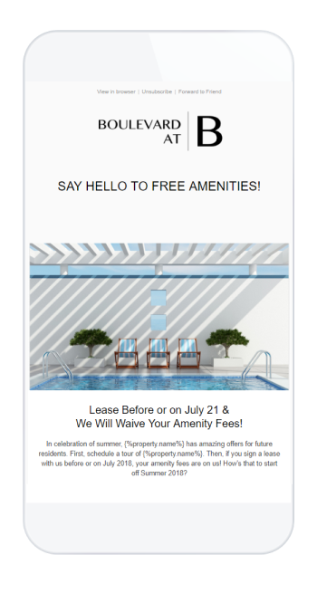 Waived Amenity Email